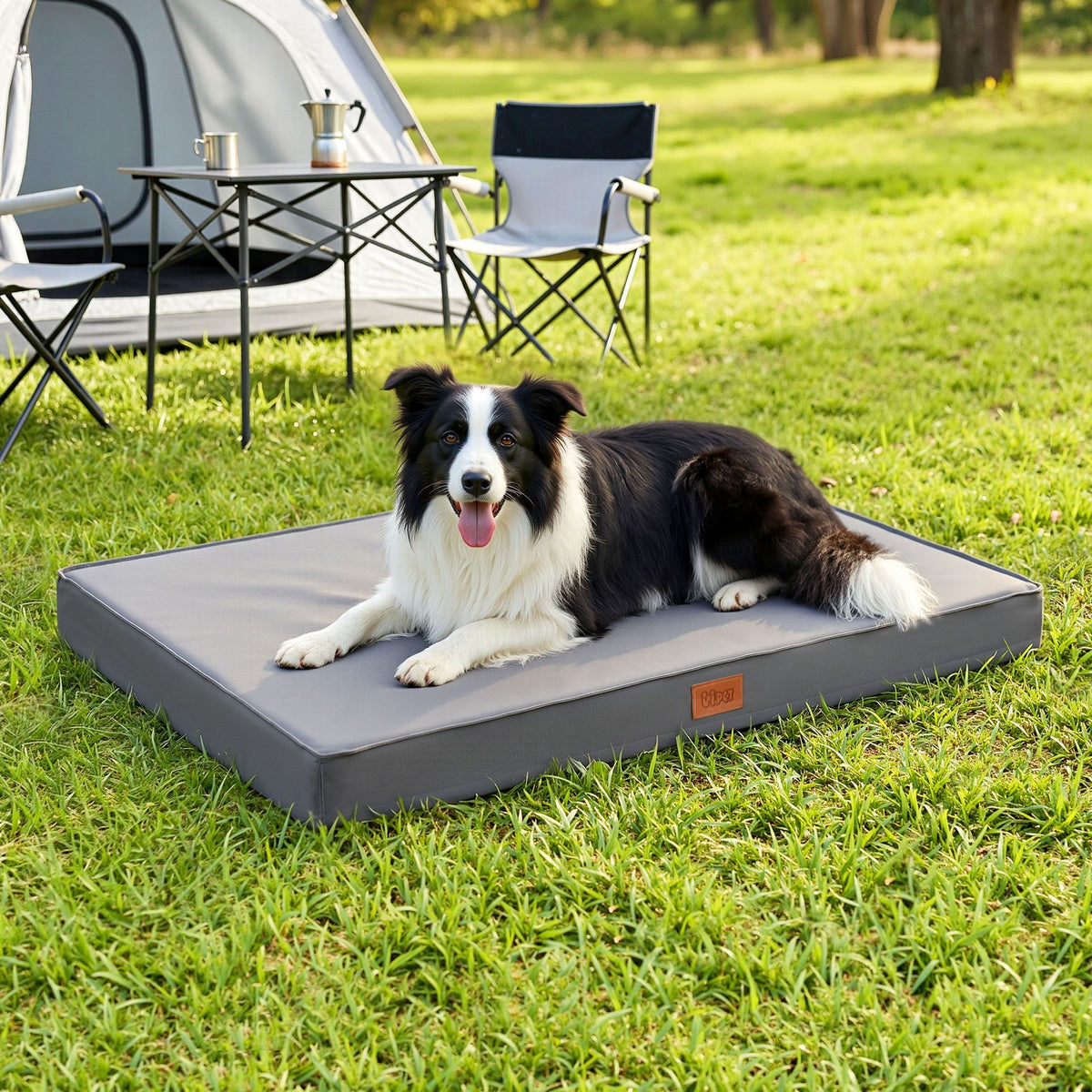 Orthopedic Egg Crate Dog Bed – Large, Grey