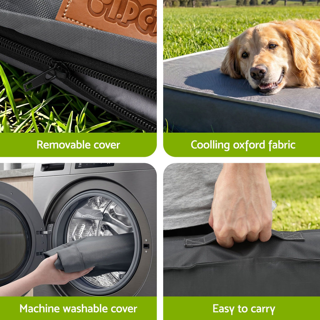 Orthopedic Egg Crate Dog Bed – Large, Grey