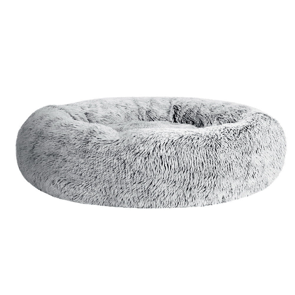 Calming Plush Pet Bed – Large 90cm, Light Charcoal