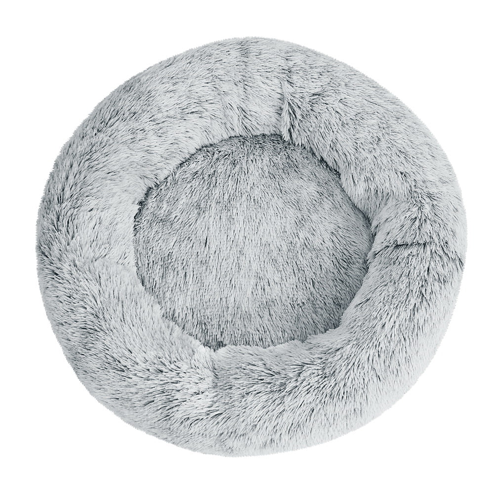 Calming Plush Pet Bed – Large 90cm, Light Charcoal