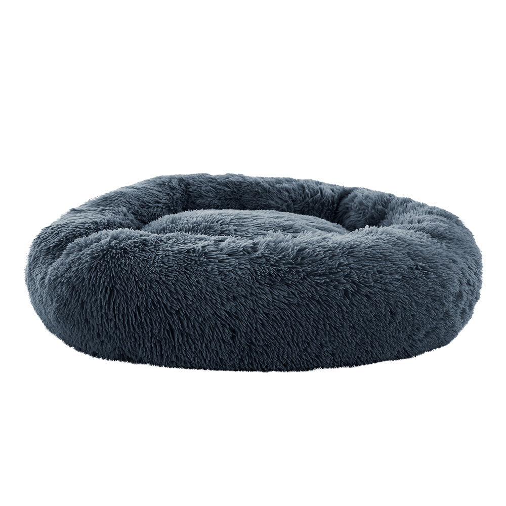 Calming Plush Pet Bed – Large 90cm, Dark Grey