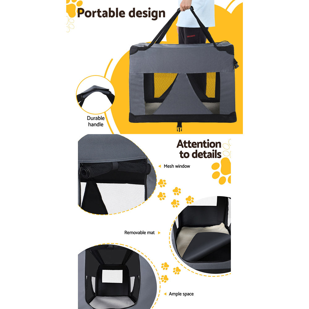Soft Pet Carrier – 60x42cm, Grey
