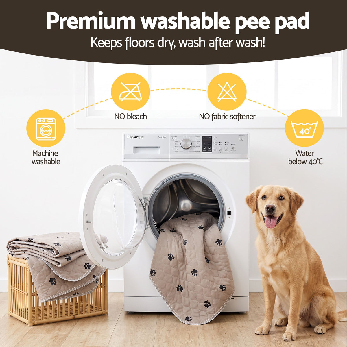 Washable Puppy Pad – 183x183cm