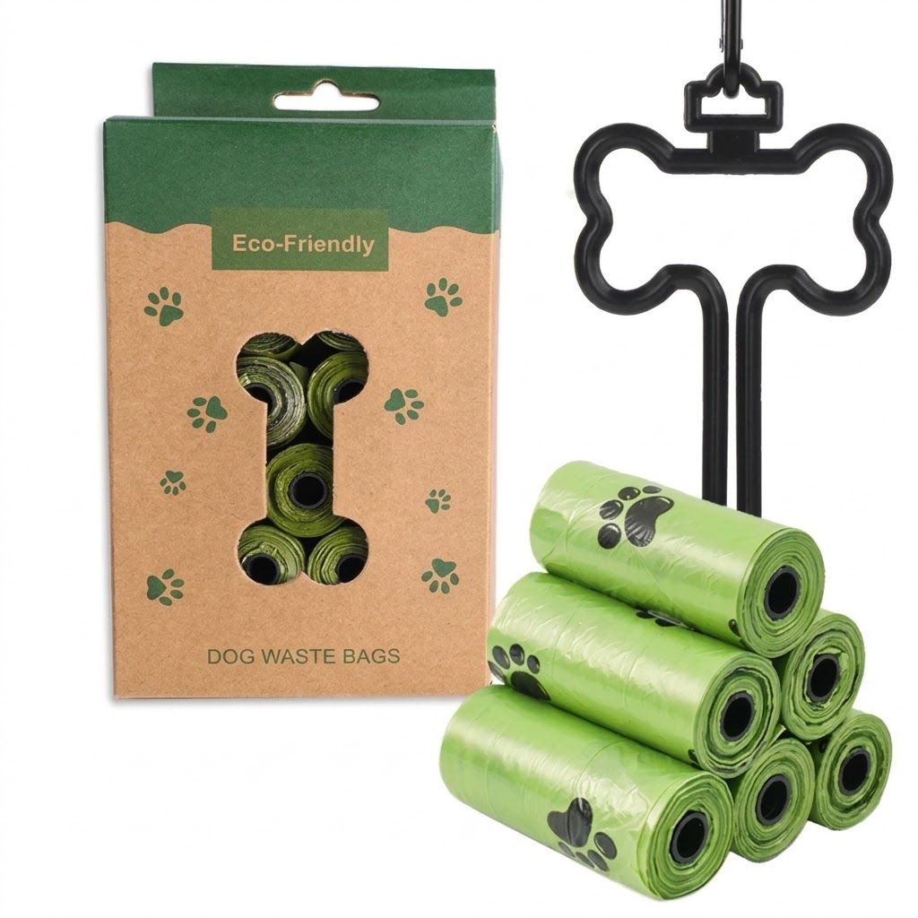 Poop Bags with Bone Hook & Dispenser – 8 Rolls