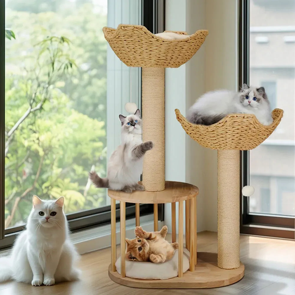 Large Cat Tree with Baskets & Cave – 99cm