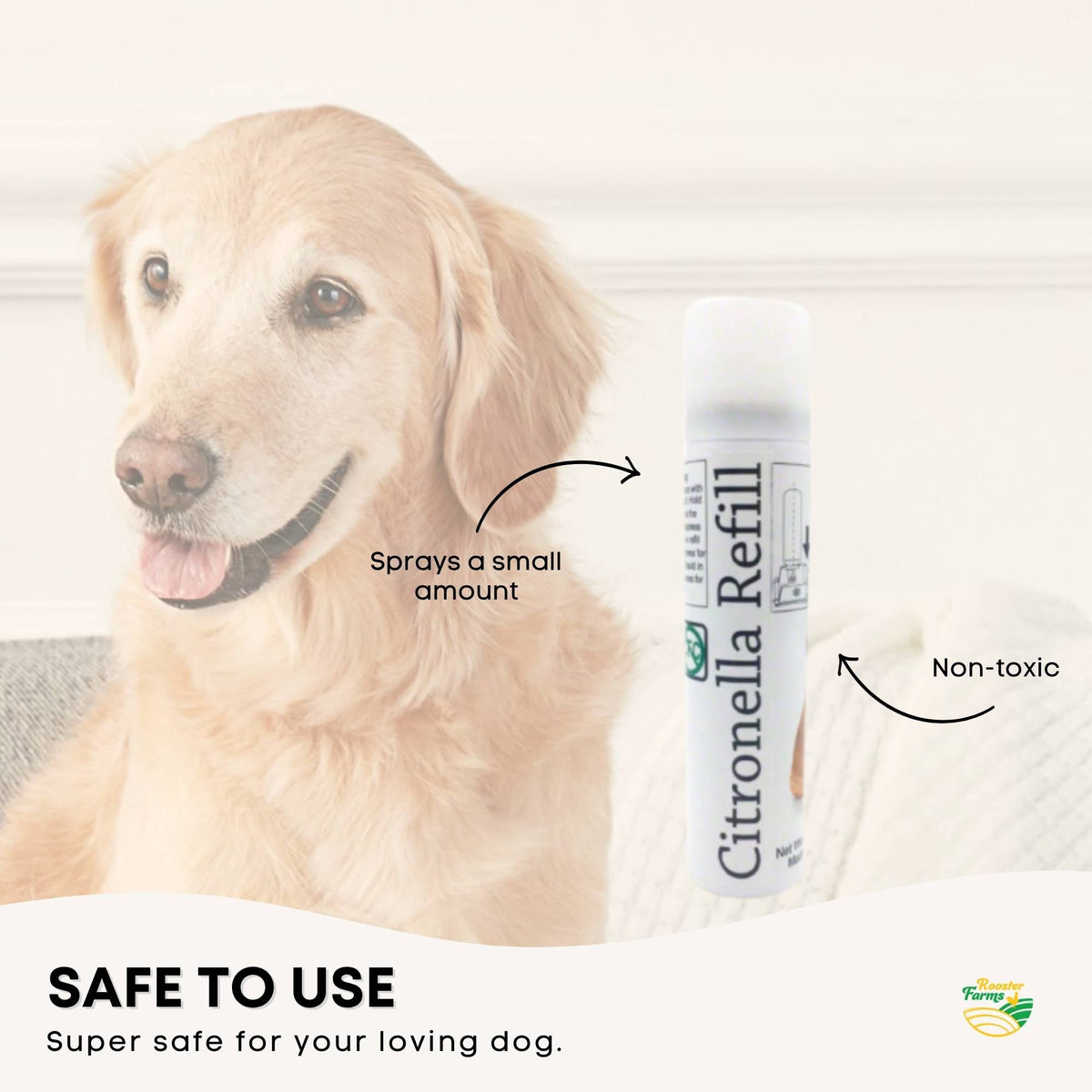 Rooster Farms Bark Training Collar – Citronella & Sound, Rechargeable
