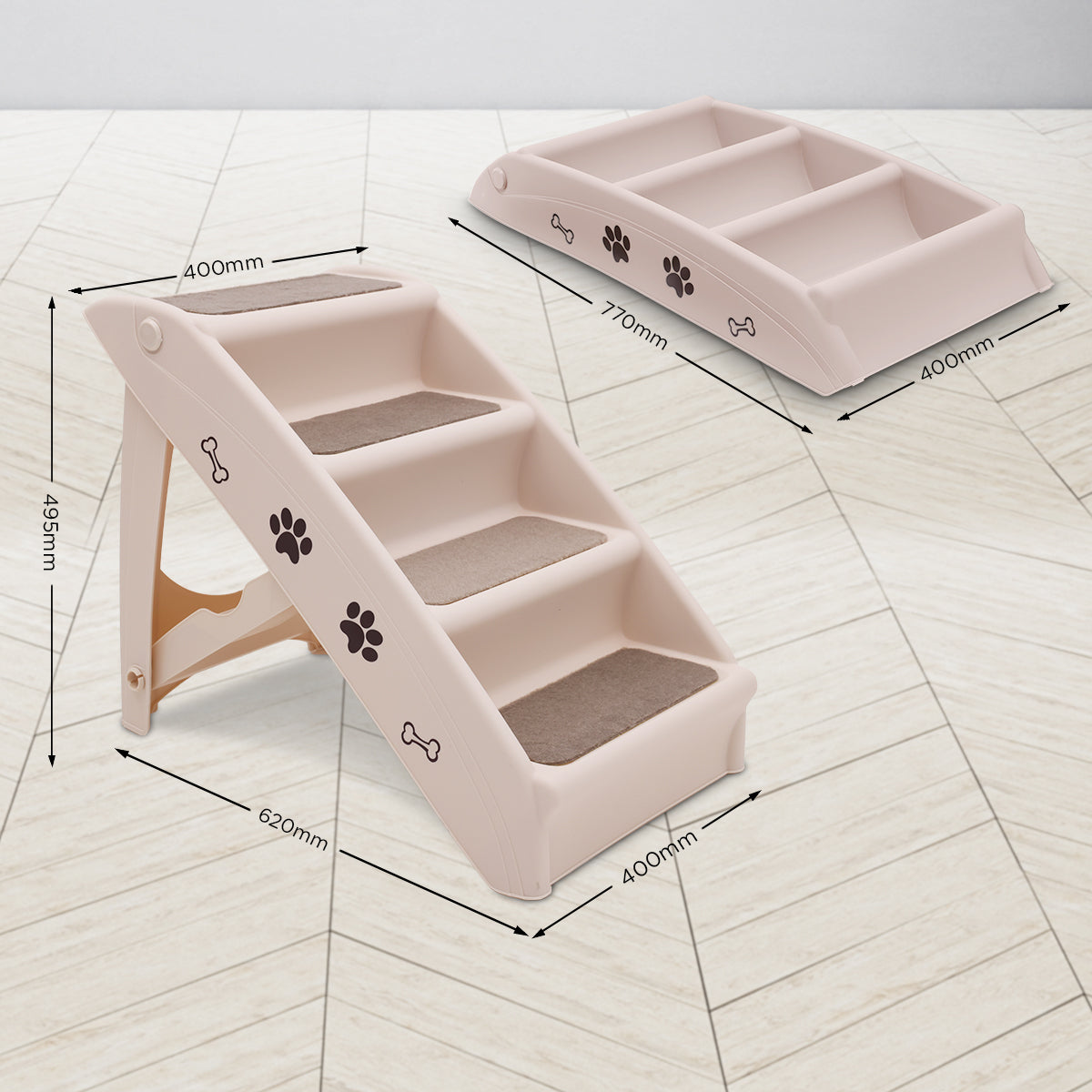 Foldable Pet Stairs 50cm – White