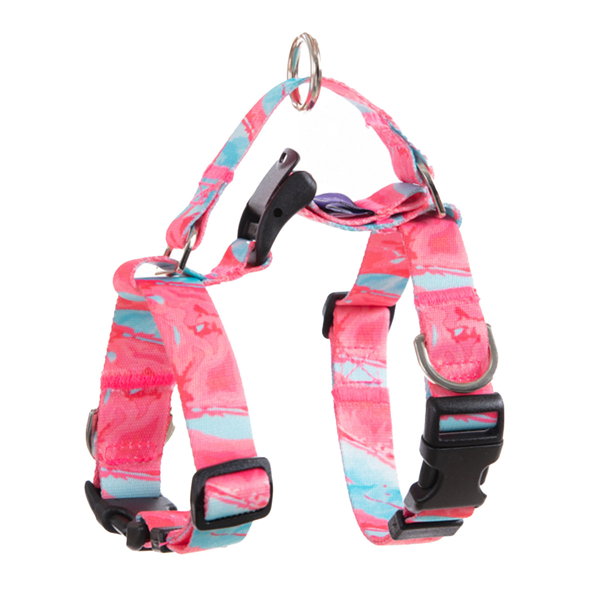 No-Pull Double-Strap Dog Harness – Pink, L