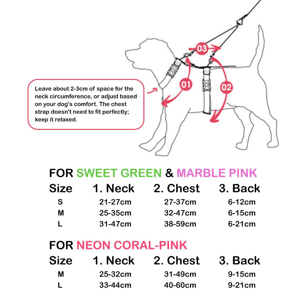 No-Pull Double-Strap Dog Harness – Pink, L