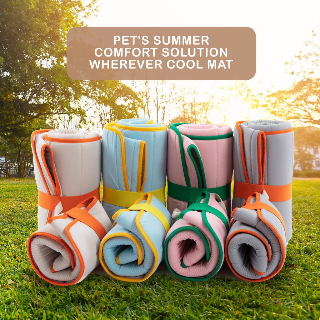 Roll-Up Dog Cooling Mat – Blue, M