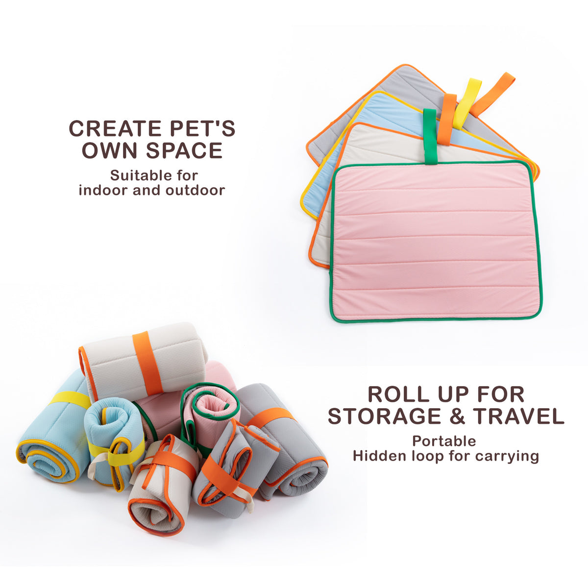 Roll-Up Dog Cooling Mat – Blue, M