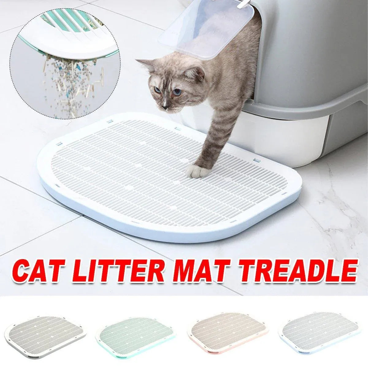 Anti-Spill Cat Litter Mat – Green