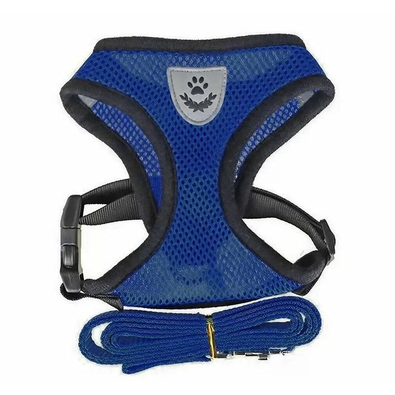 Mesh Vest Dog Harness – Blue, M
