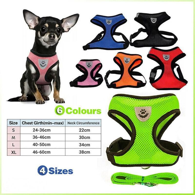 Mesh Vest Dog Harness – Blue, M