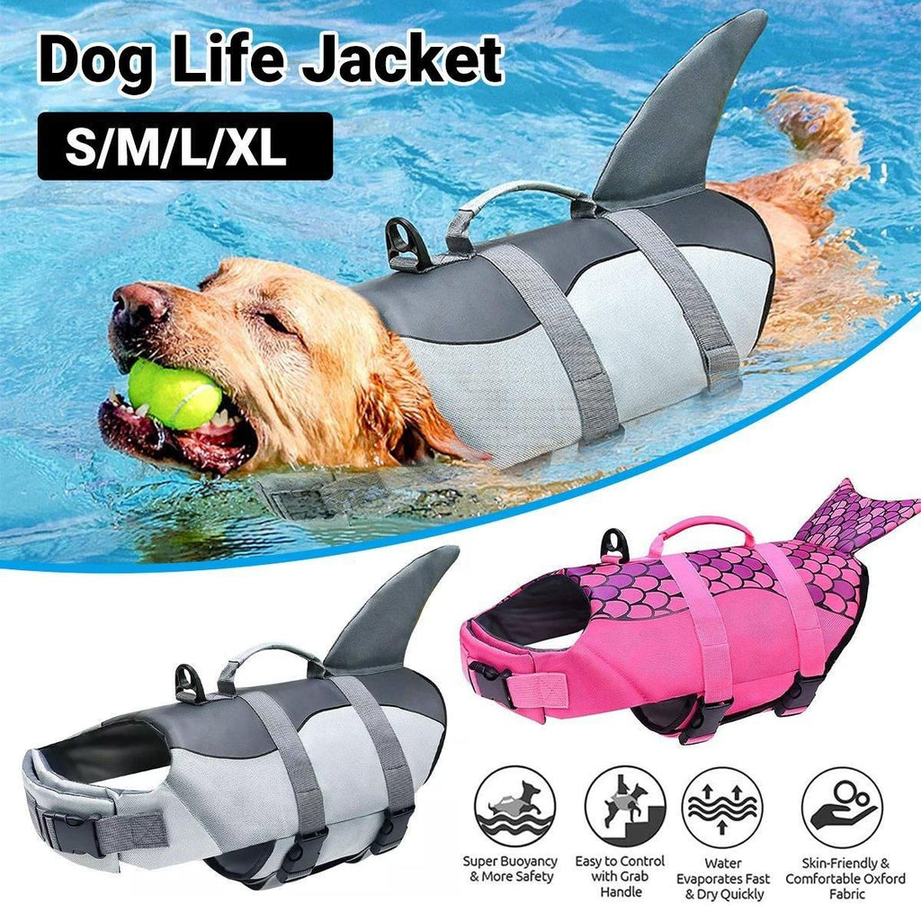 Shark Dog Life Jacket – Grey, M