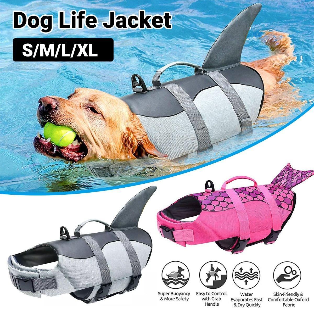 Shark Dog Life Jacket – Grey, S