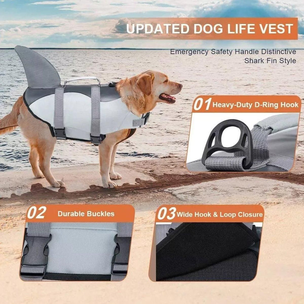 Shark Dog Life Jacket – Grey, S