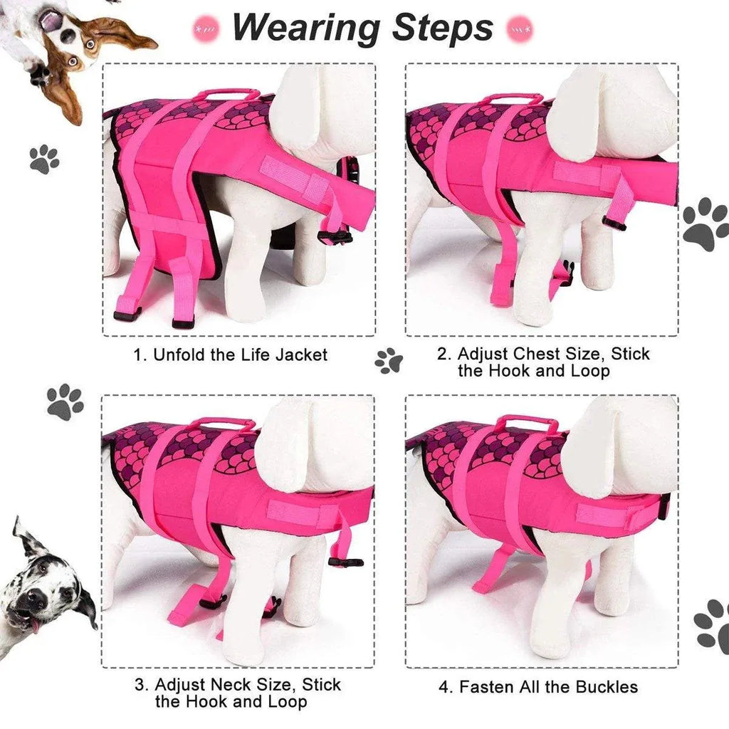 Mermaid Dog Life Jacket – Pink, L