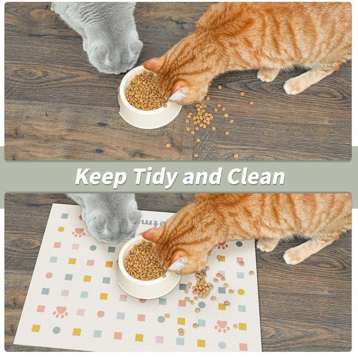Absorbent Pet Feeding Mat – Light Grey