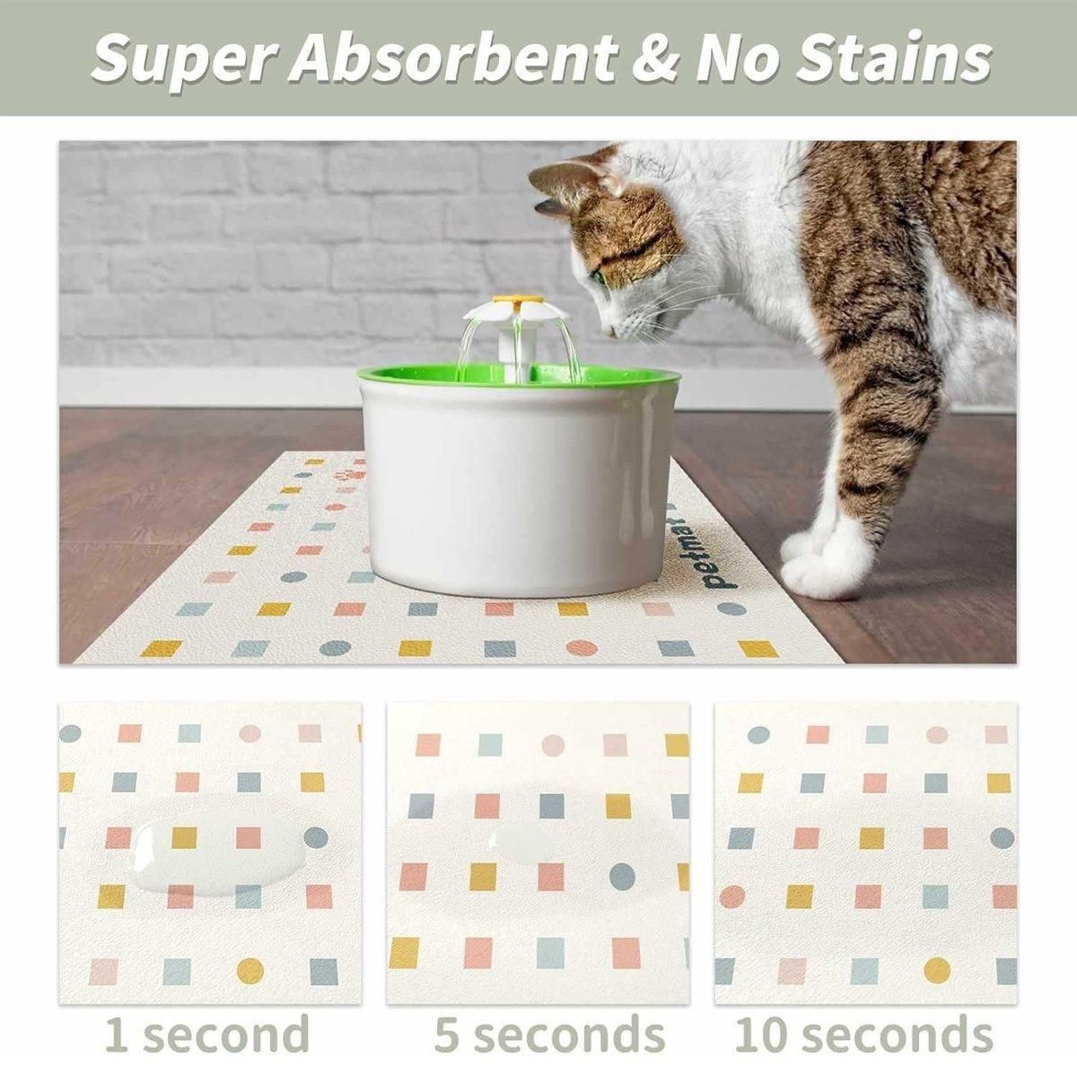 Absorbent Pet Feeding Mat – Light Grey