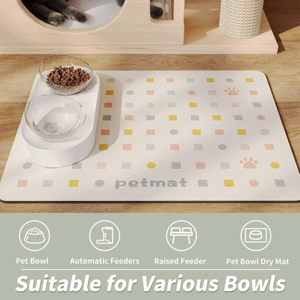 Absorbent Pet Feeding Mat – Light Grey