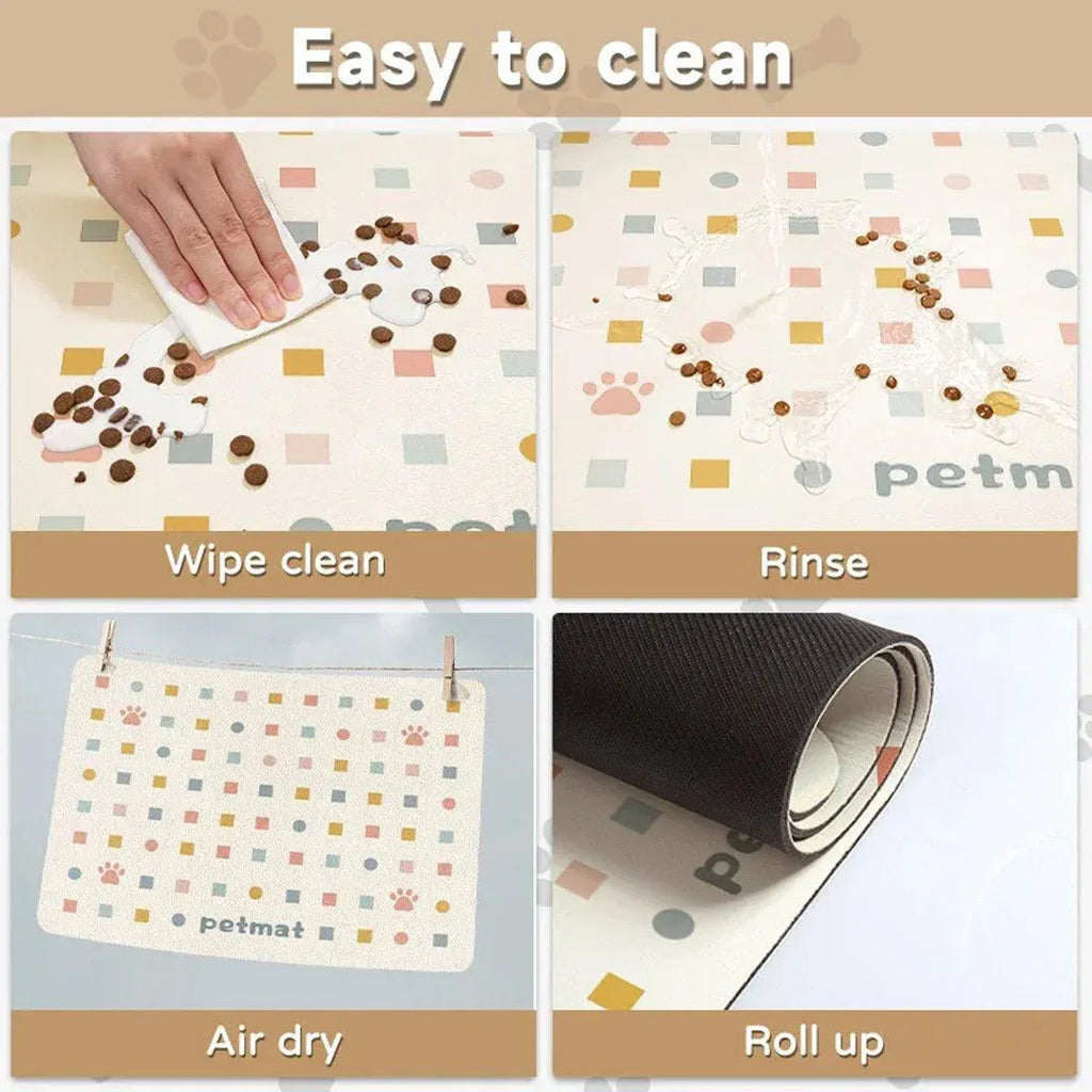 Absorbent Pet Feeding Mat – Light Grey