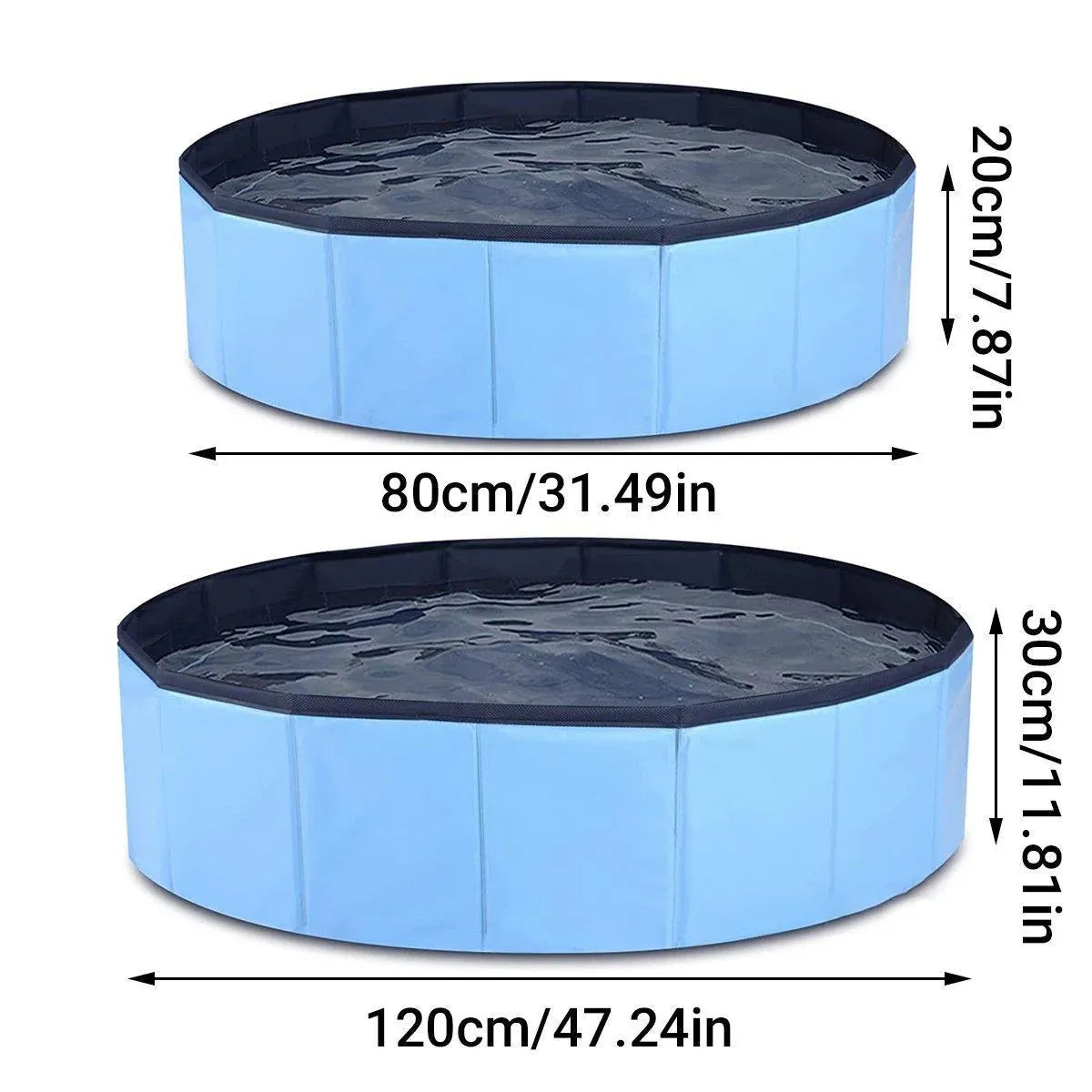 Foldable Dog Swimming Pool – Grey, 120x30cm
