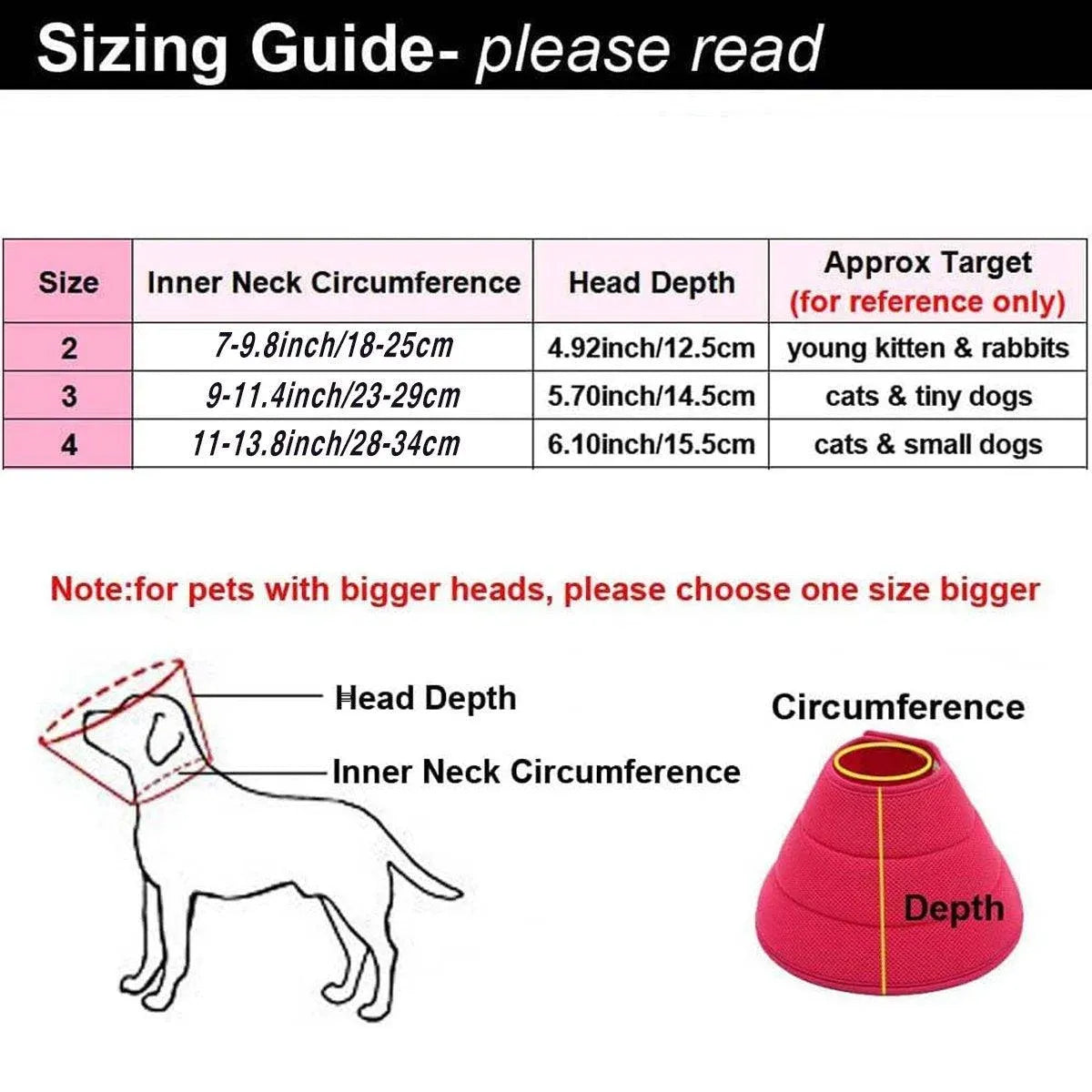 Pet Recovery Cone (E-Collar) – Grey, Size 2