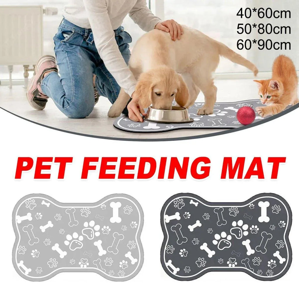 Absorbent Pet Feeding Mat – Black, 60x90cm