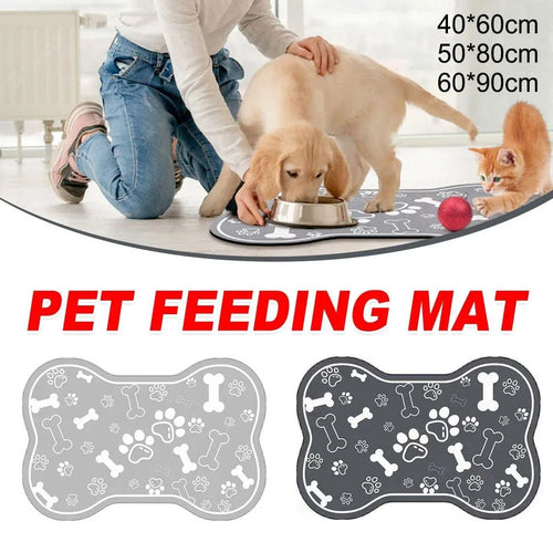 Absorbent Pet Feeding Mat – Black, 60x90cm