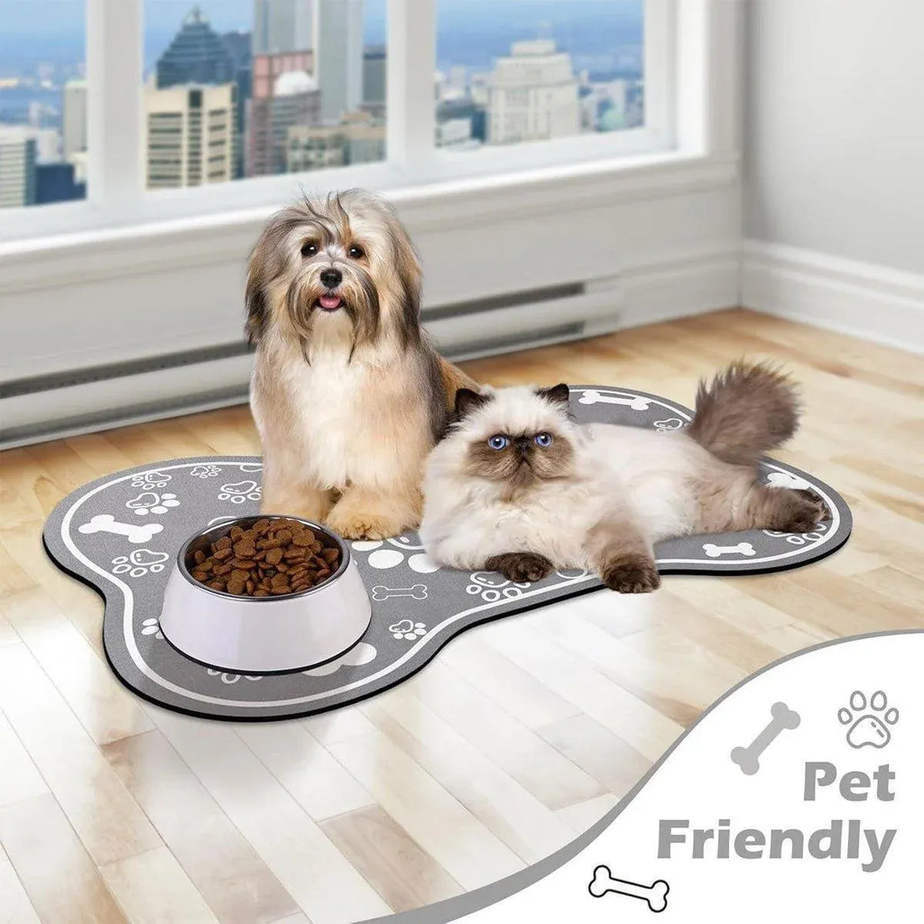 Absorbent Pet Feeding Mat – Black, 60x90cm