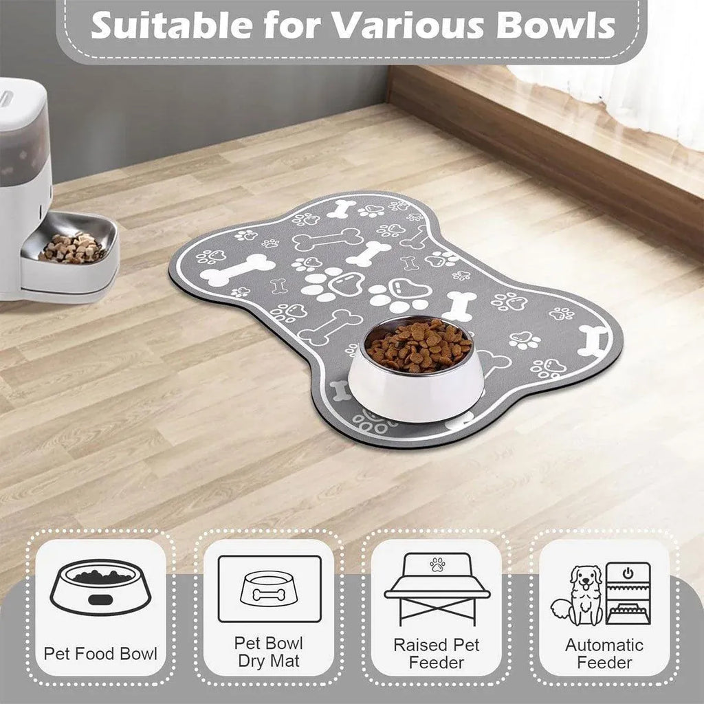 Absorbent Pet Feeding Mat – Black, 60x90cm