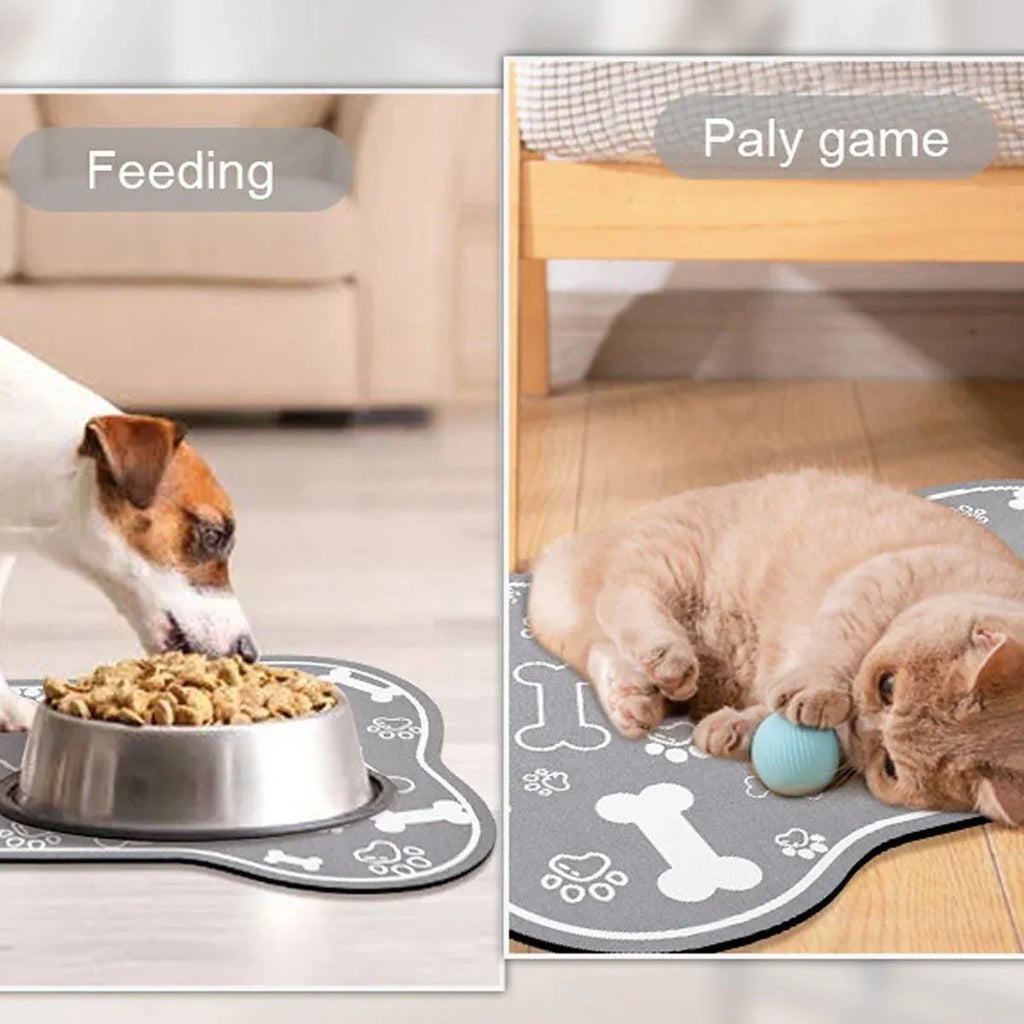 Absorbent Pet Feeding Mat – Black, 60x90cm