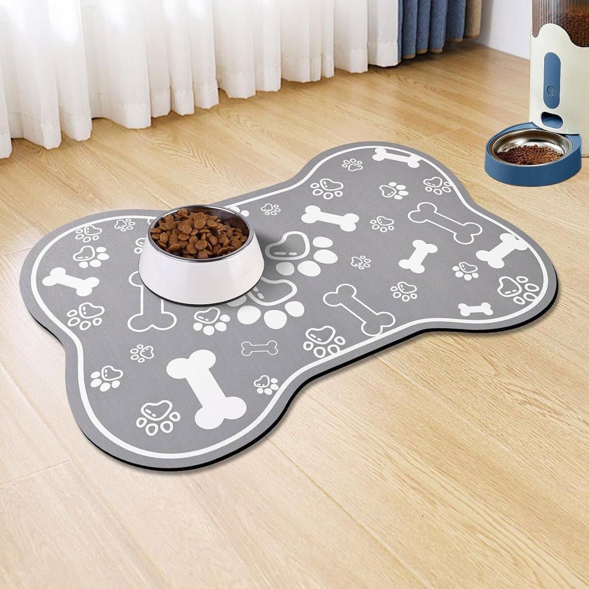 Absorbent Pet Feeding Mat – Black, 60x90cm