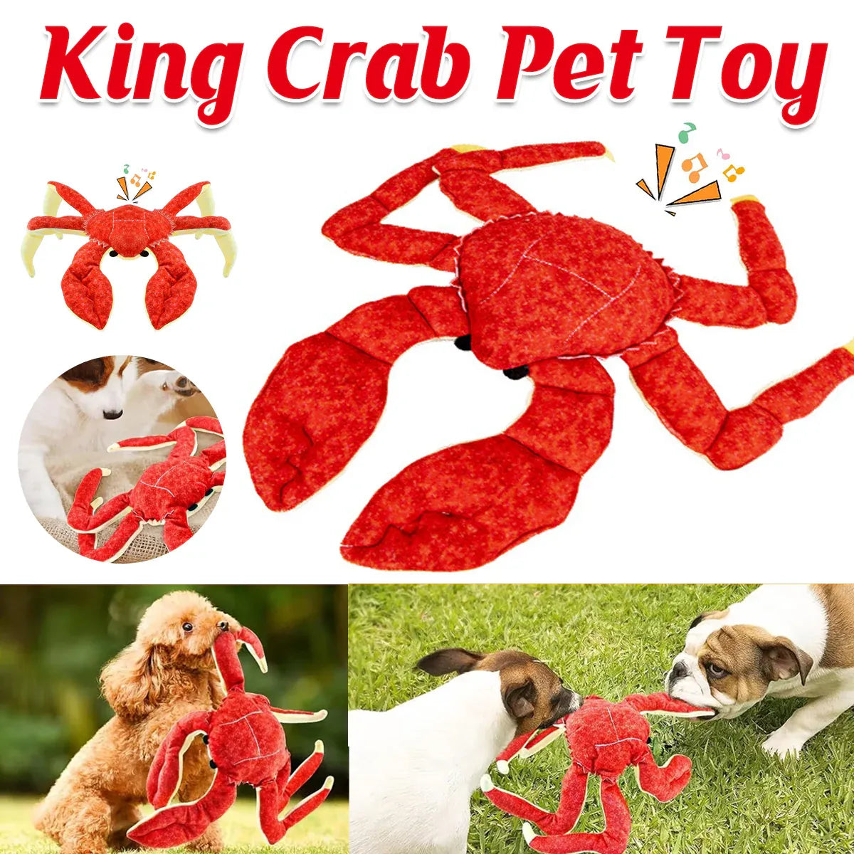 Plush Crab Chew Toy – Puppies & Small Dogs
