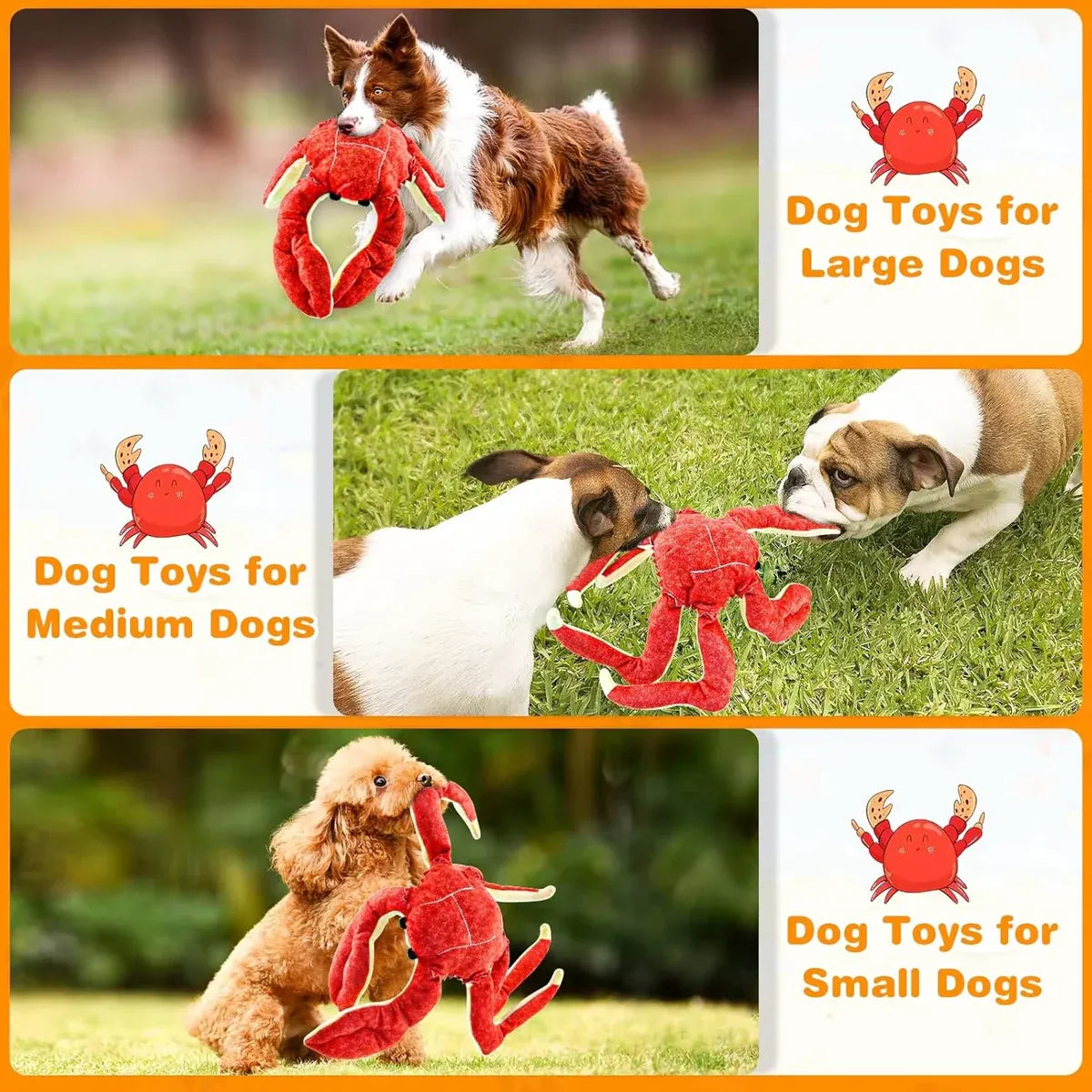 Plush Crab Chew Toy – Puppies & Small Dogs