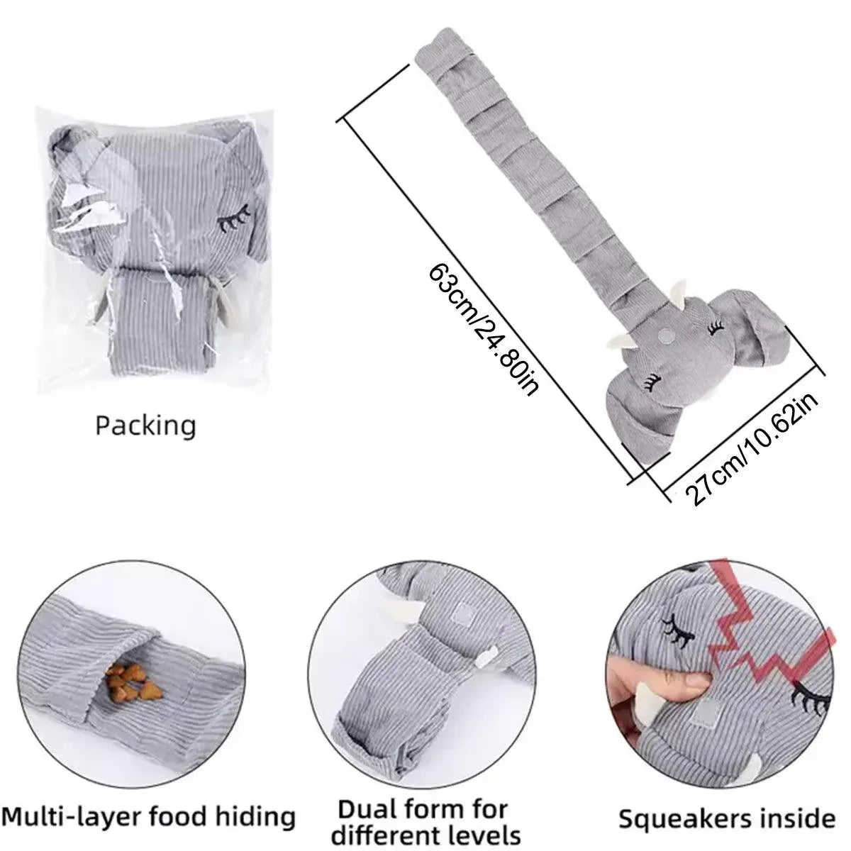 Elephant Snuffle Toy with Sound