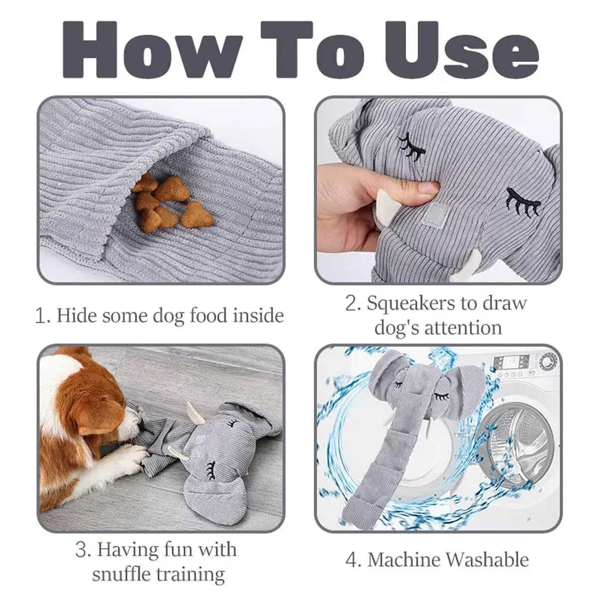 Elephant Snuffle Toy with Sound