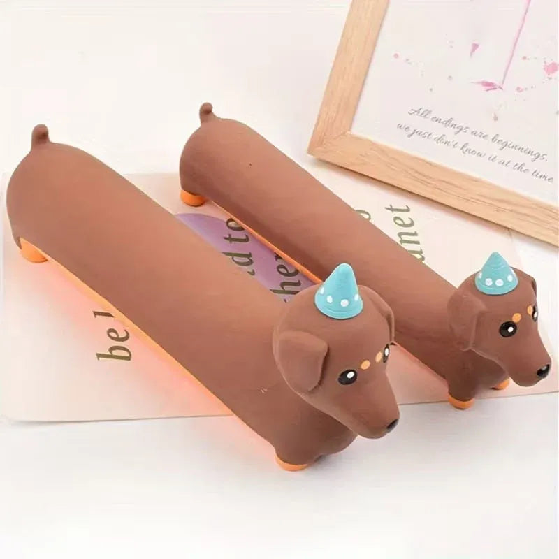 Squeaky Latex Sausage Dog Toy