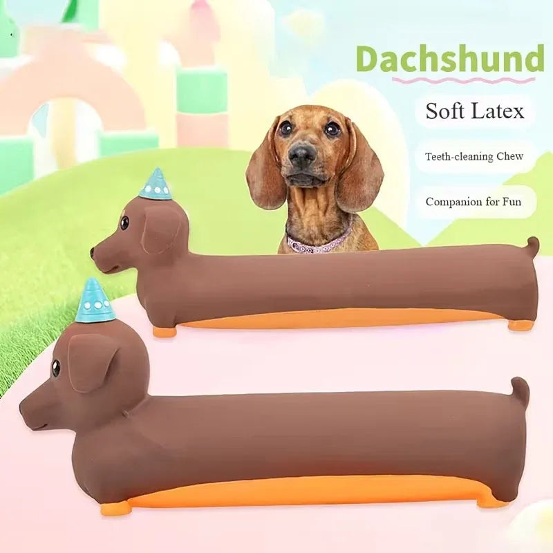 Squeaky Latex Sausage Dog Toy