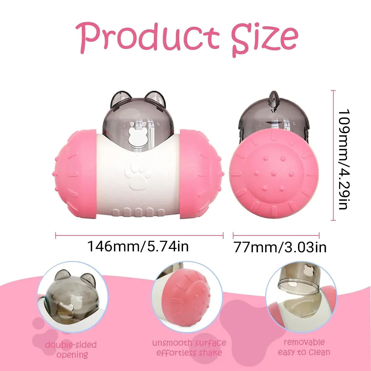 Treat-Dispensing Swing Toy – Pink
