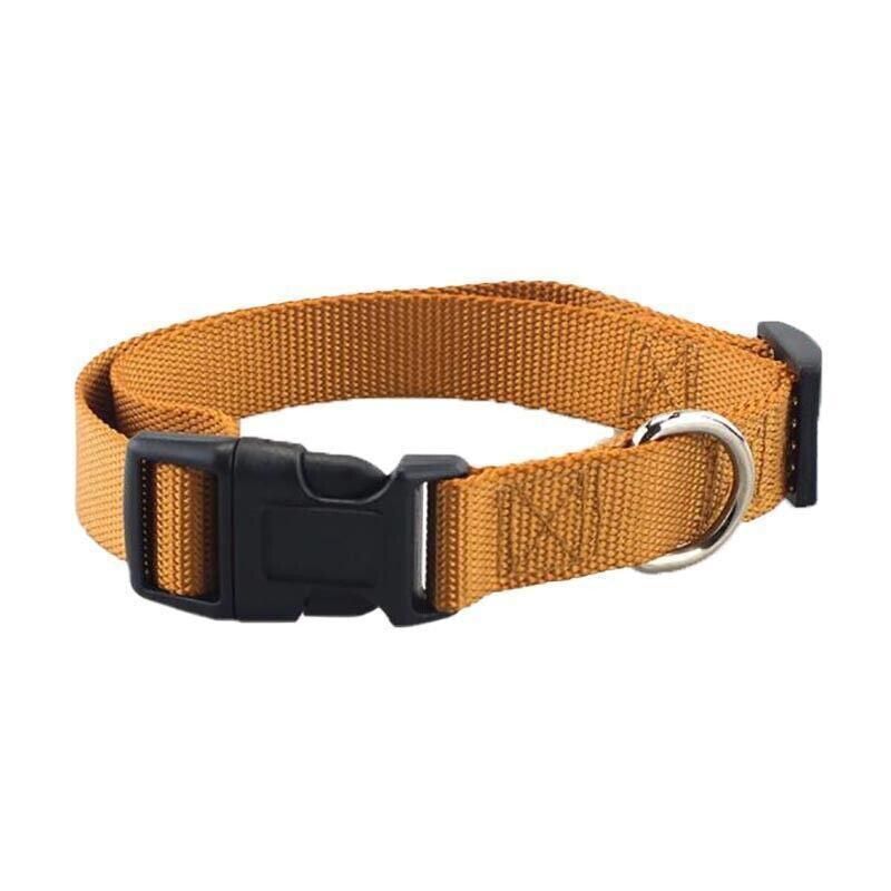 Adjustable Nylon Puppy Collar – Yellow, S