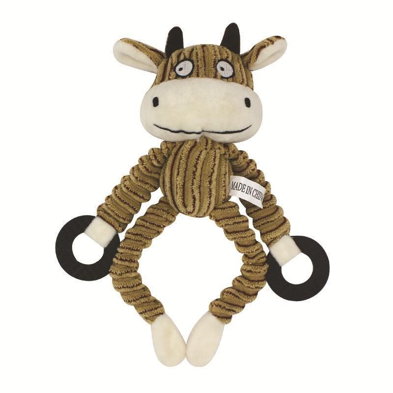 Unstuffed Squeaky Dog Toy – Cow