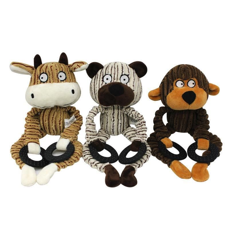 Unstuffed Squeaky Dog Toy – Cow