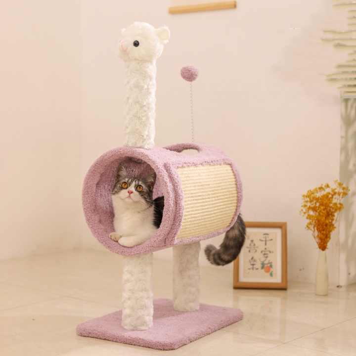 Dinosaur Cat Tree with Tunnel & Sisal Scratching Posts – Green