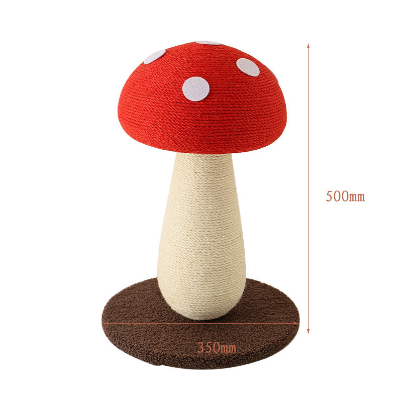 Mushroom Cat Tree with Sisal Scratching Post – Red, 50cm