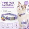 Floral Lace Cat Collar with Bell – Purple