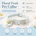 Floral Lace Cat Collar with Bell – Blue