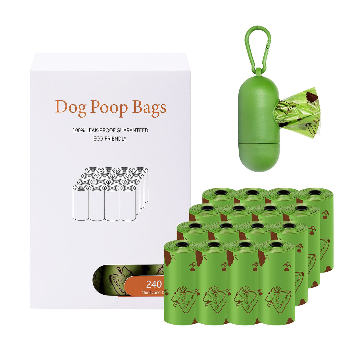 Dog Poop Bags with Dispenser – 16 Rolls ($14 Off in Cart)