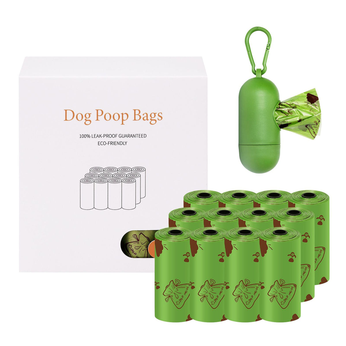 Dog Poop Bags with Dispenser – 12 Rolls ($13 Off in Cart)